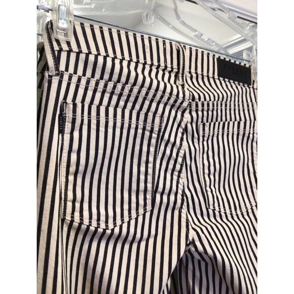 Parker Smith Straight leg Black Stripe Jeans Raw Edge Hem size 25 - Picture 4 of 8